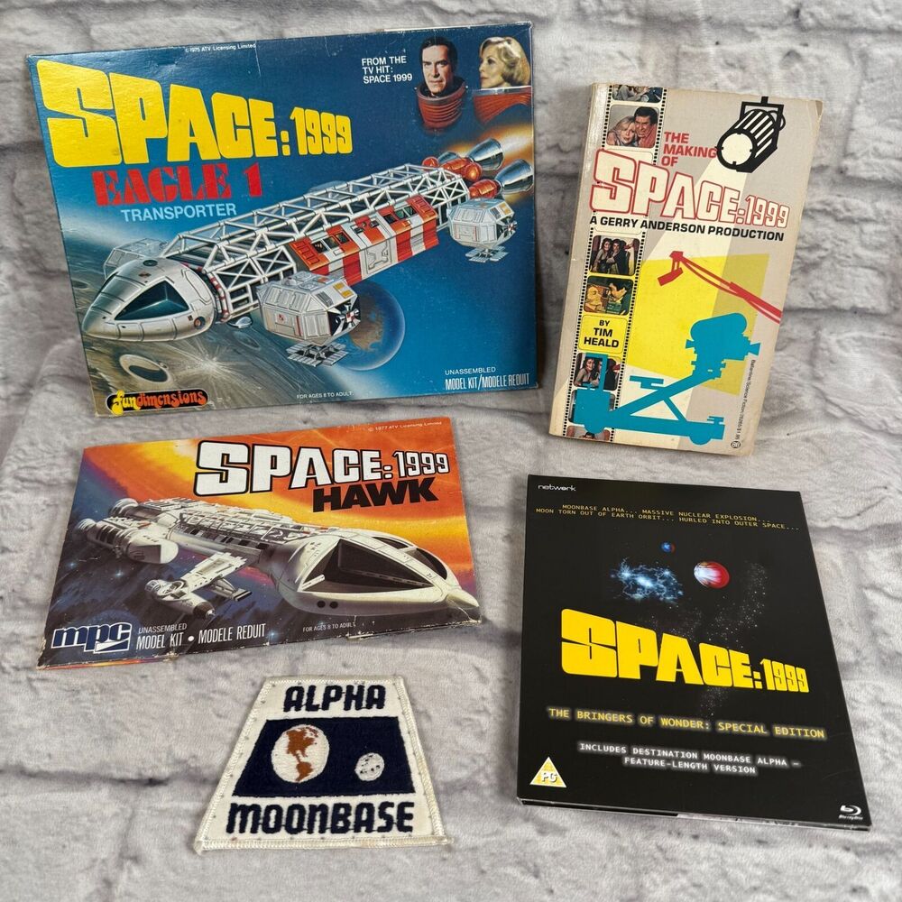 Lot Of 5 Space 1999 Memorabilia Moonbase Patch Making Of Book DVD Box Lids
